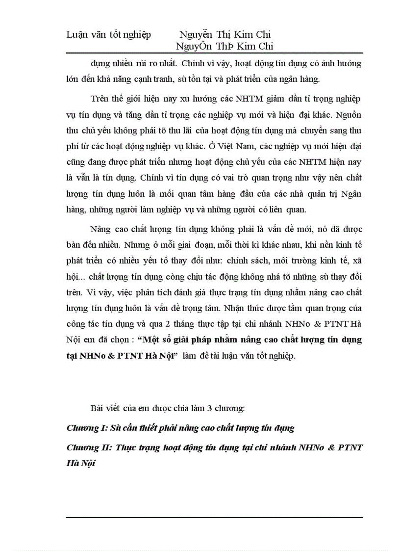 image for page Một số giải pháp nhằm nâng cao chất lượng tín dụng tại NHNo PTNT Hà Nội