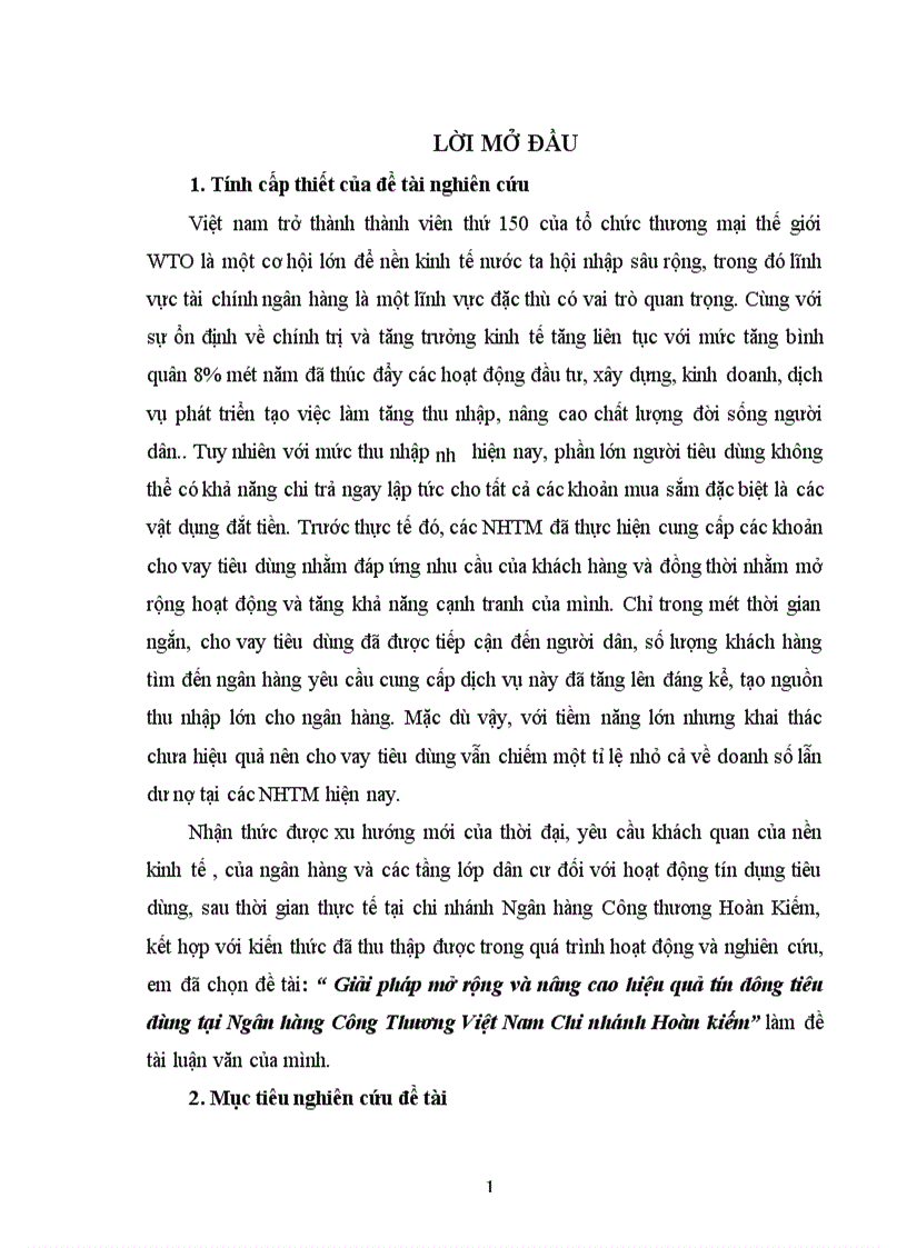 image for page Giải pháp mở rộng và nâng cao hiệu quả tín dụng tiêu dùng tại Ngân hàng Công Thương Việt Nam Chi nhánh Hoàn kiếm