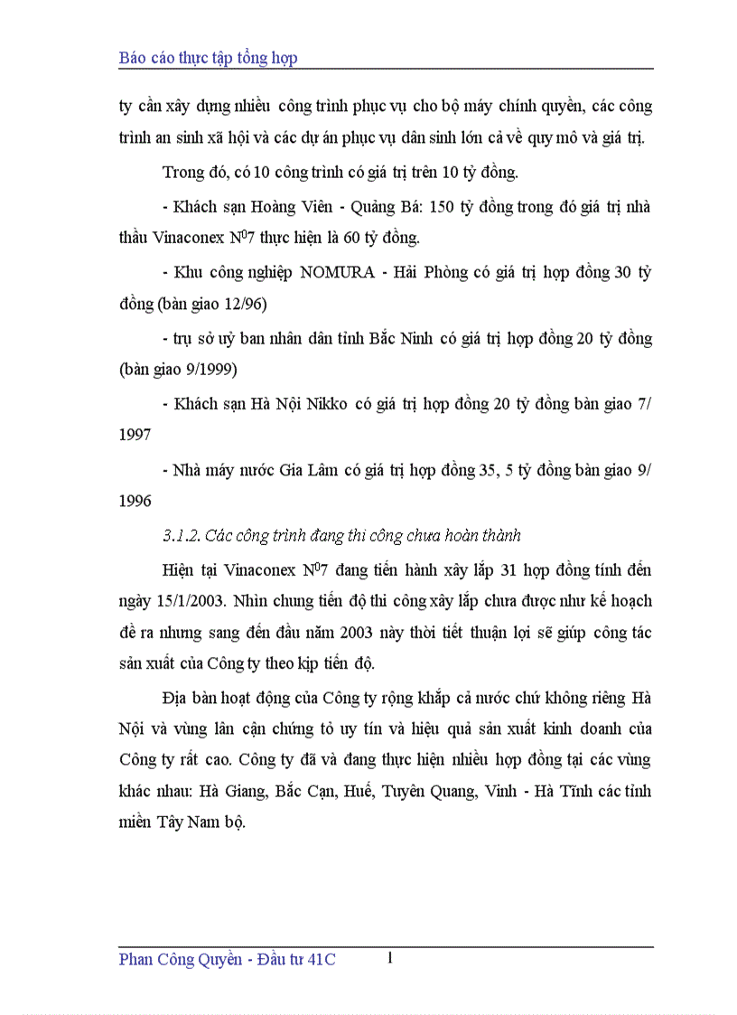 image for page Báo cáo thực tập tổng hợp tại Công ty cổ phần xây dựng số7 ViNacoNEx No 7