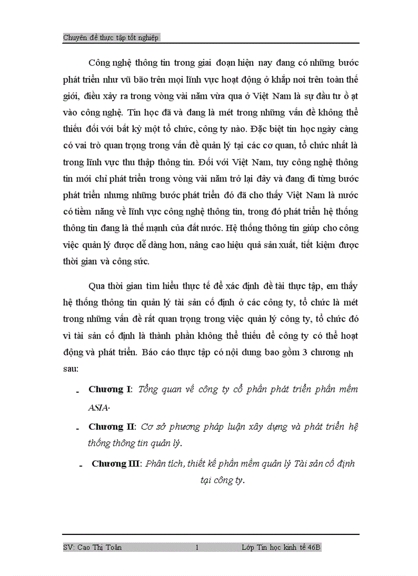 image for page Báo cáo thực tập tại công ty cổ phần phát triển phần mềm ASIA