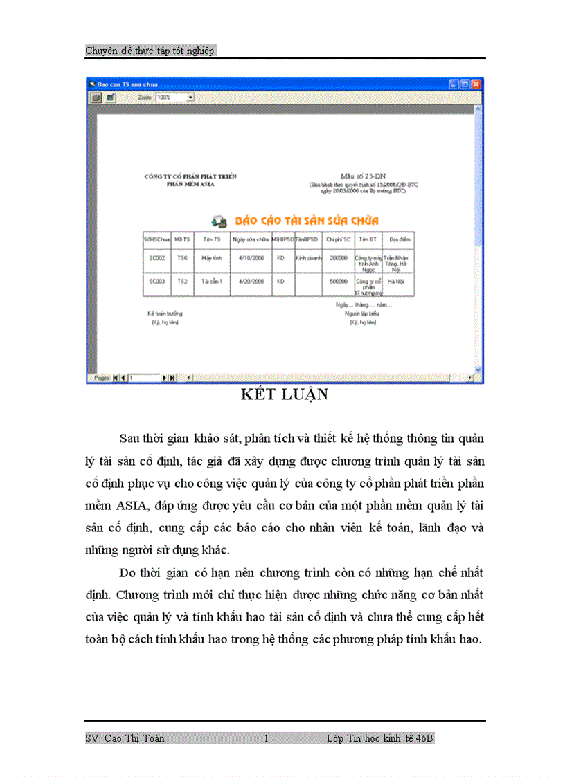 image for page Báo cáo thực tập tại công ty cổ phần phát triển phần mềm ASIA