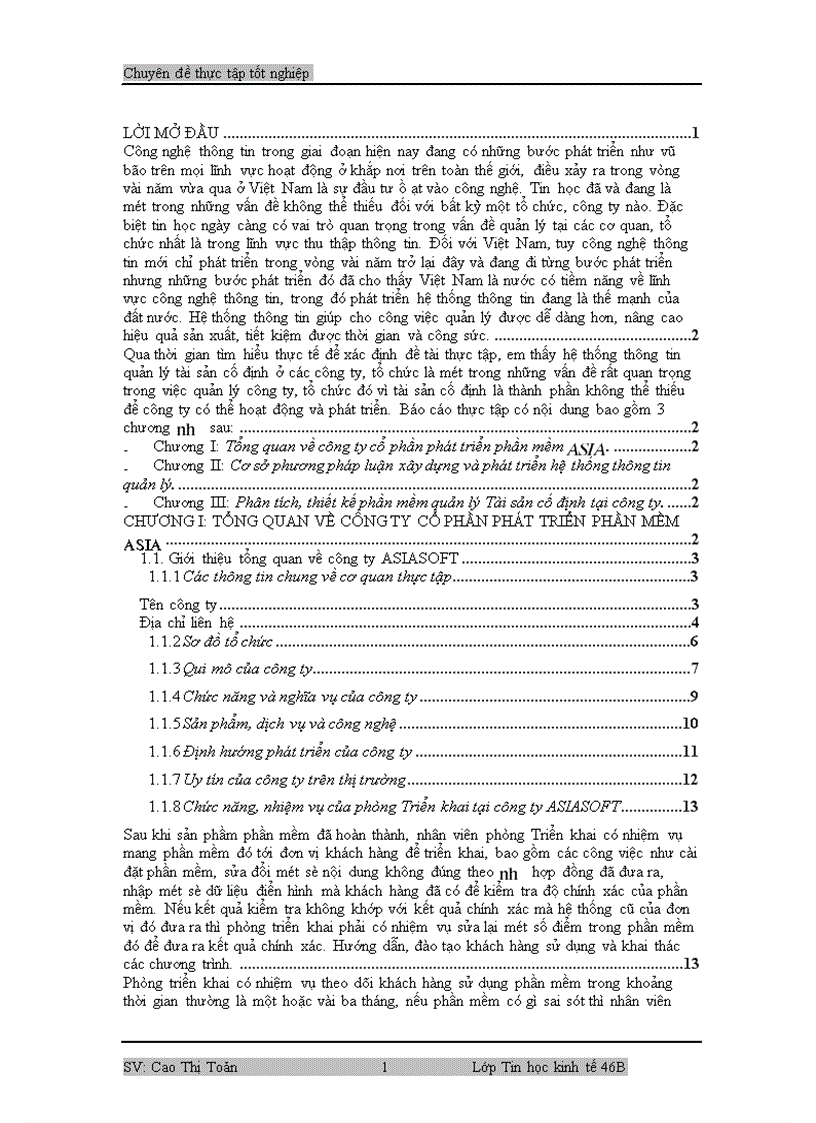 image for page Báo cáo thực tập tại công ty cổ phần phát triển phần mềm ASIA