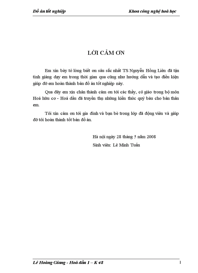 image for page Đồ án tốt nghiệp Khoa công nghệ hoá học