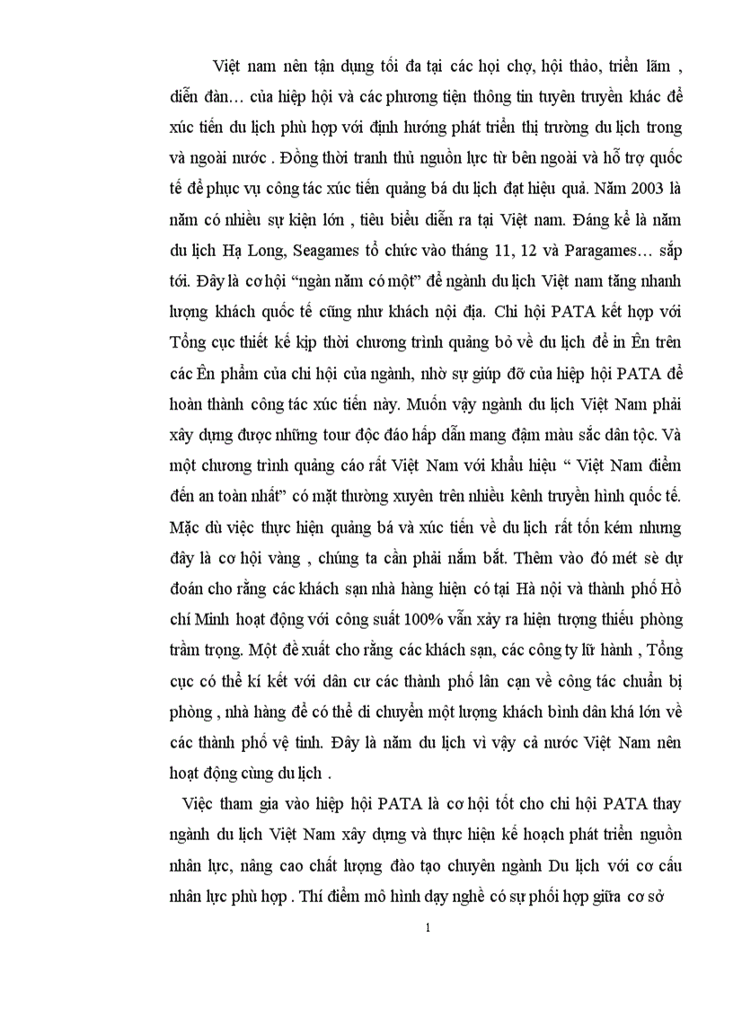 image for page Chi hội PATA Việt Nam Sự ảnh hưởng đến du lịch Việt Nam