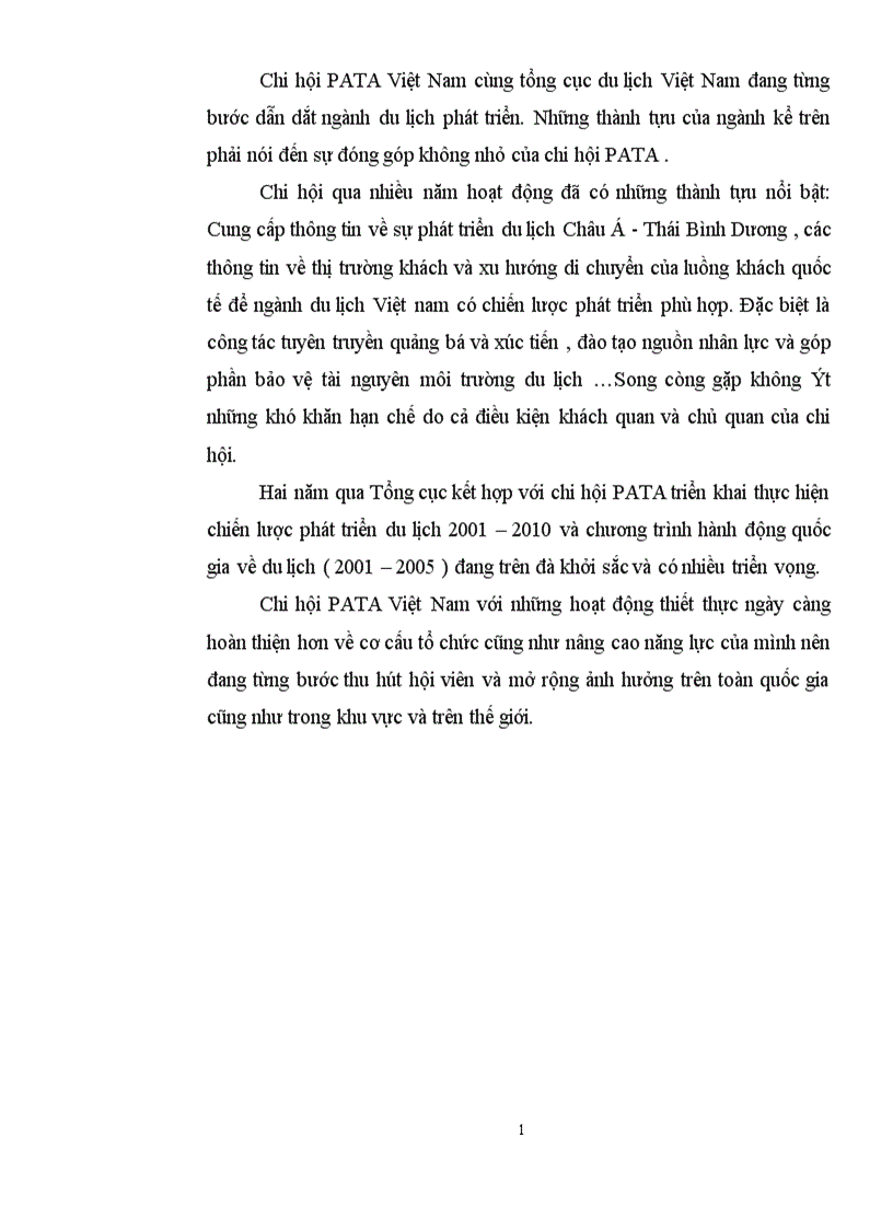 image for page Chi hội PATA Việt Nam Sự ảnh hưởng đến du lịch Việt Nam