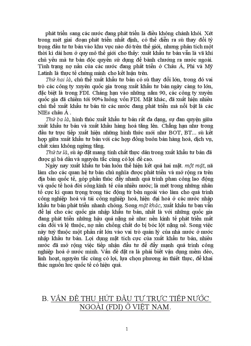 image for page Lý luận xuất khẩu tư bản và vấn đề thu hút đầu tư trực tiếp nước ngoài FDI Việt Nam hiện nay