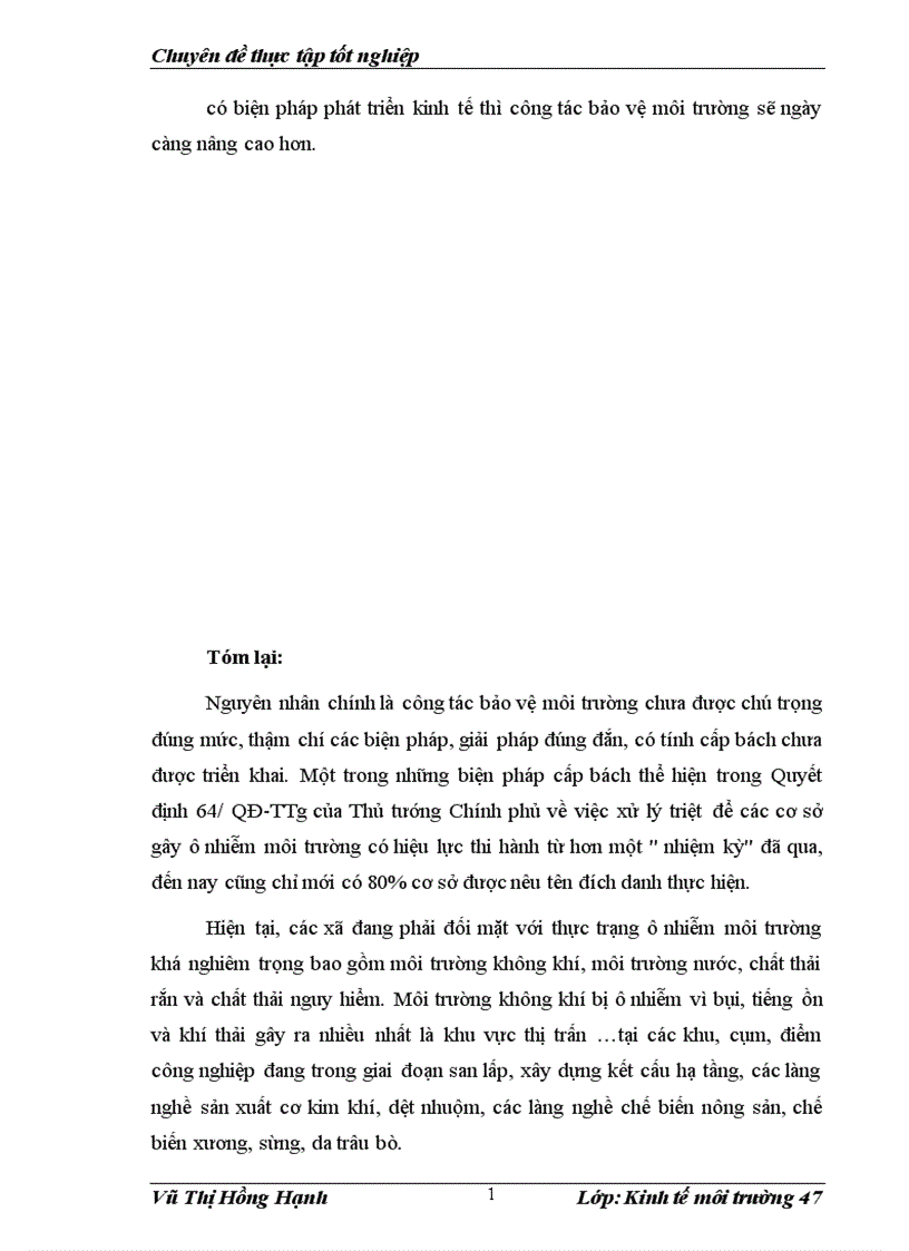 image for page Đề xuất 1 số giải pháp quản lý môi trường tại các xã nghèo tại Hà Nội Hà Tây cũ 1