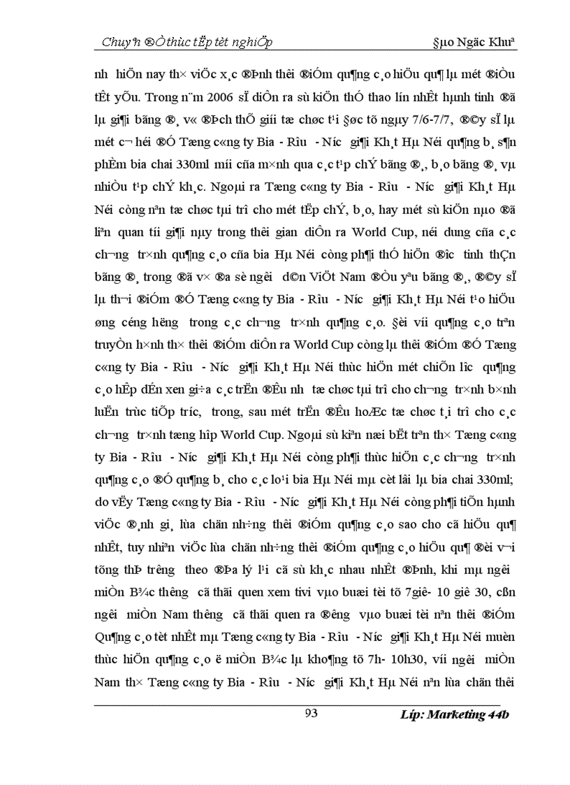 image for page Hoàn thiện chiến lược quảng cáo của Tổng công ty Bia Rượu Nước giải Khát Hà Nội