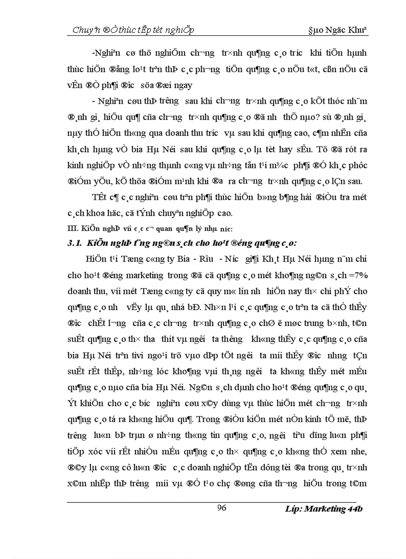 image for page Hoàn thiện chiến lược quảng cáo của Tổng công ty Bia Rượu Nước giải Khát Hà Nội