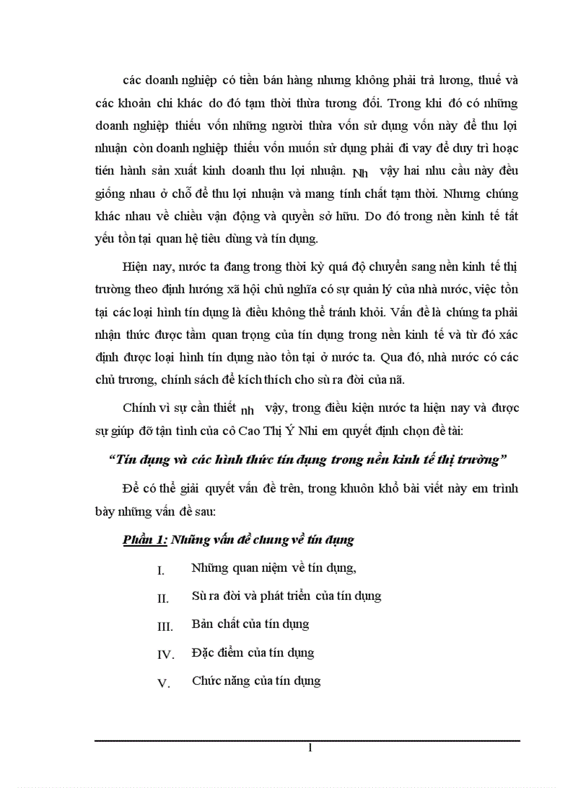 image for page Tín dụng và các hình thức tín dụng trong nền kinh tế thị trường 1