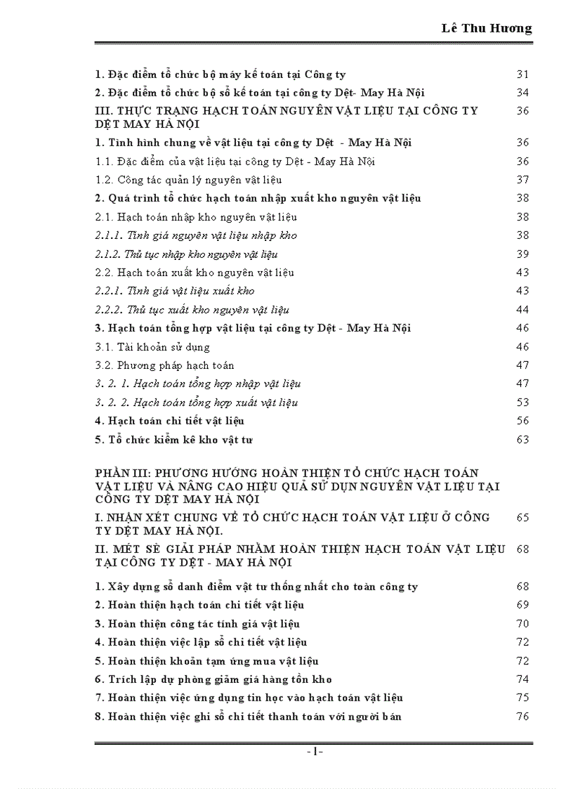 image for page Tổ chức công tác kế toán nguyên vật liệu tại công ty Dệt May Hà Nội 1