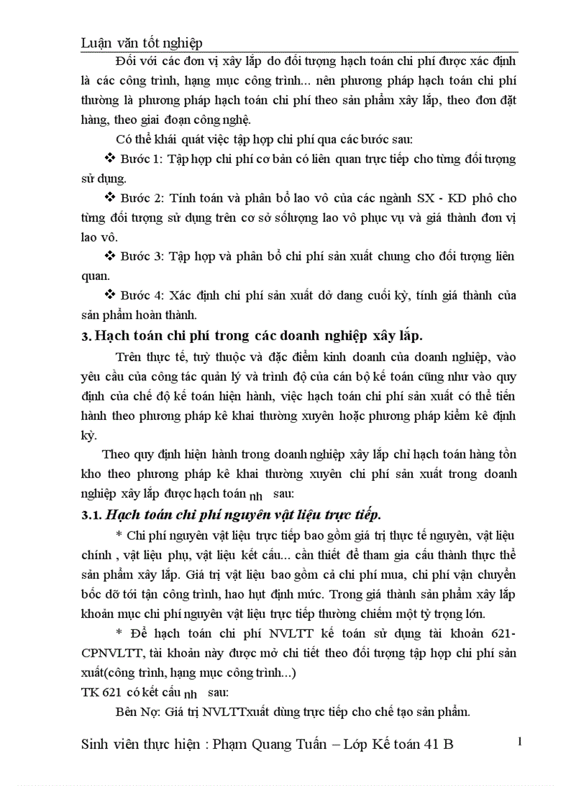 image for page Công tác hạch toán chi phí sản xuất và tính giá thành sản phẩm xây lắp tại xí nghiệp Sông Đà 206 1