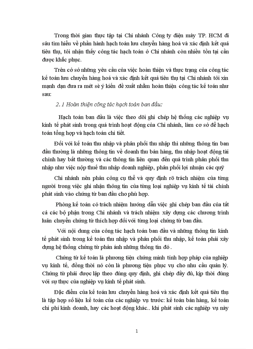 image for page Hoàn thiện kế toán lưu chuyển hàng hoá và xác định kết quả tiêu thụ tại chi nhánh công ty Điện máy thành phố Hồ Chí Minh 1