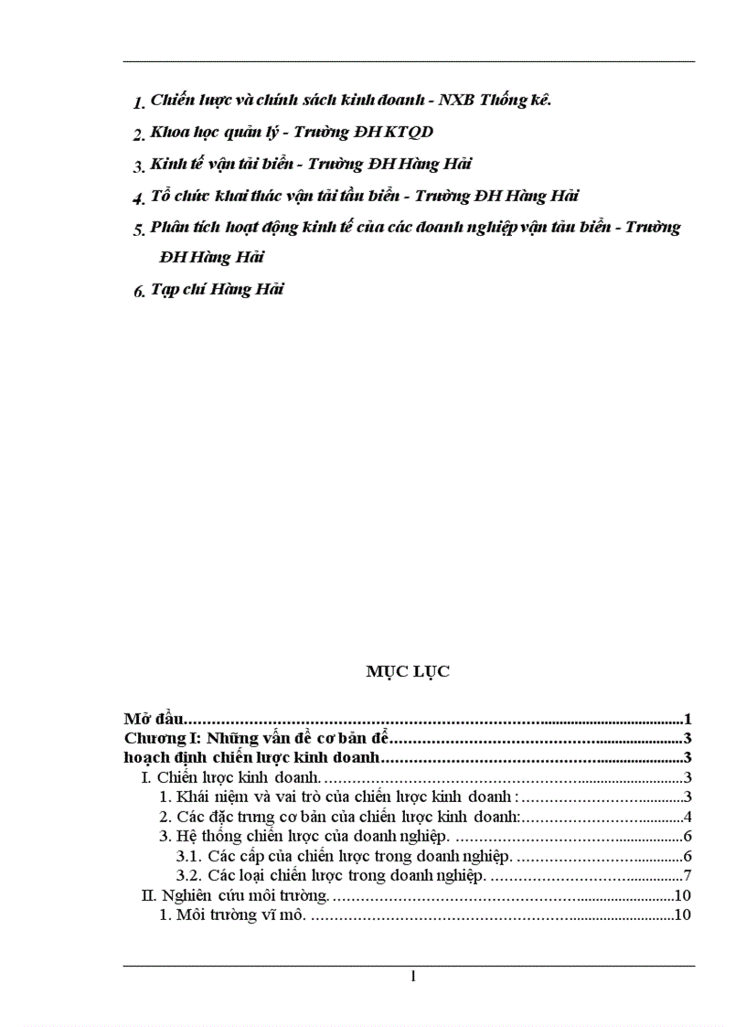 image for page Hoàn thiện công tác hoạch định chiến lược kinh doanh ở Công ty vận tải biển III VINASHIP 1