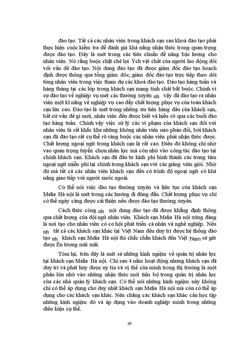 image for page Quản trị nhân lực tại khách sạn Melia Hà nội Thực trạng và giải pháp 1