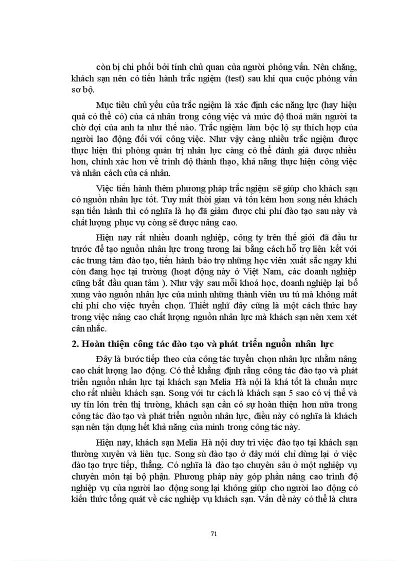 image for page Quản trị nhân lực tại khách sạn Melia Hà nội Thực trạng và giải pháp 1