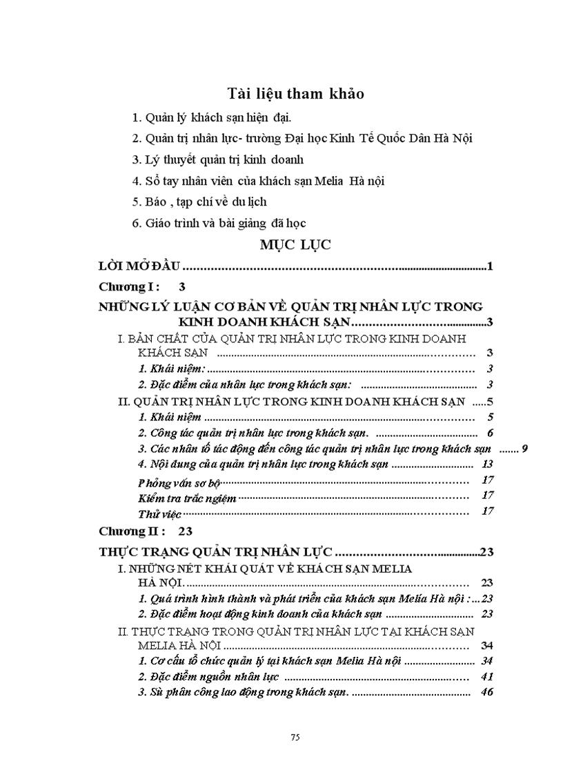 image for page Quản trị nhân lực tại khách sạn Melia Hà nội Thực trạng và giải pháp 1
