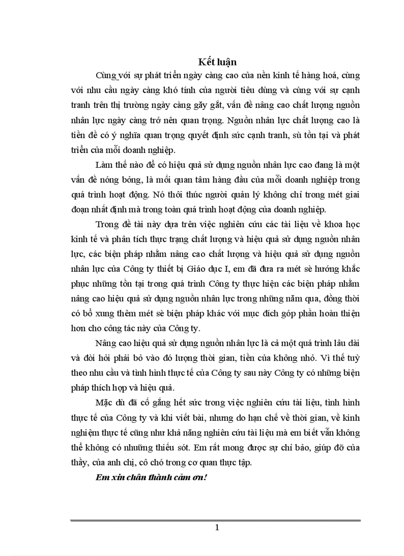 image for page Một số giải pháp nhằm nâng cao hiệu quả sử dụng nguồn nhân lực tại Công ty thiết bị Giáo Dục I trong xu thế hội nhập