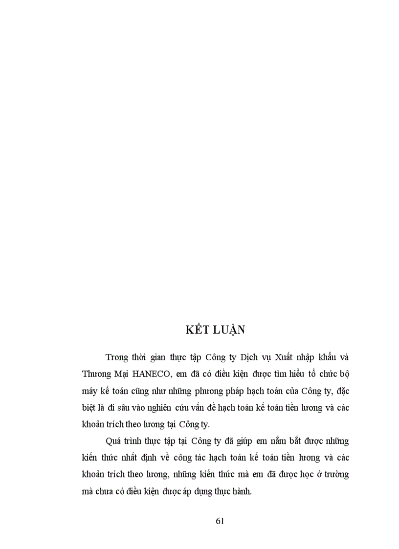 image for page Phương hướng hoàn thiện kế toán tiền lương và các khoản trích theo lương tại Công ty HANECO 1