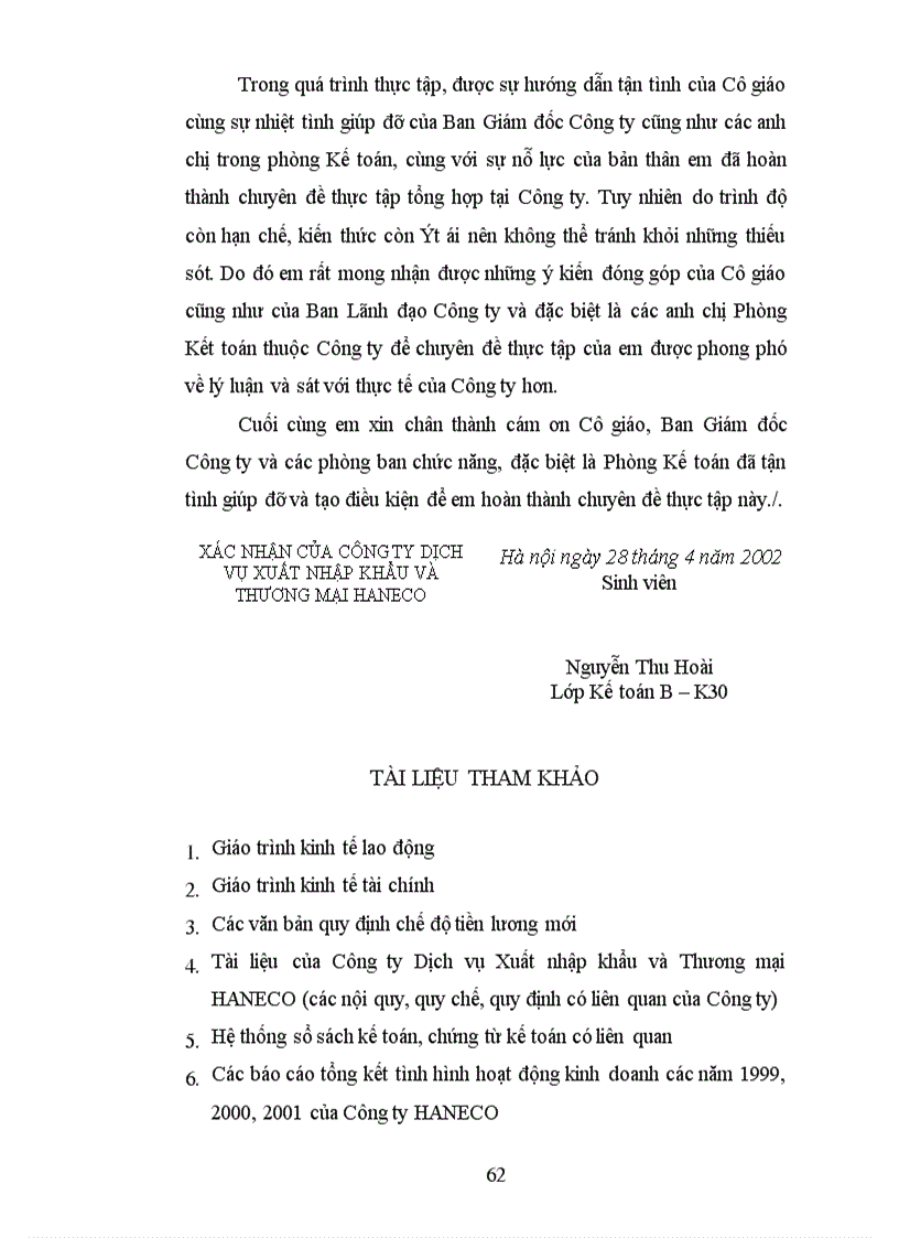 image for page Phương hướng hoàn thiện kế toán tiền lương và các khoản trích theo lương tại Công ty HANECO 1