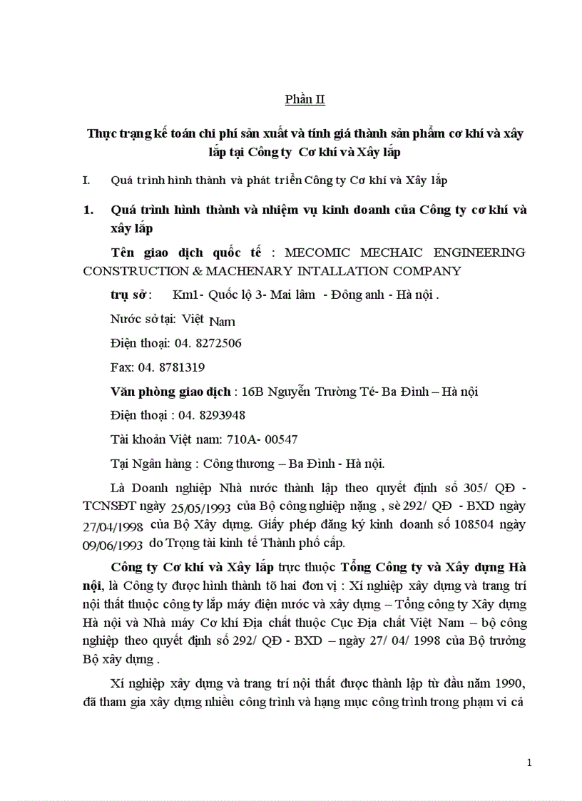 image for page Hạch toán chi phí sản xuất và tính giá thành sản phẩm Xây lắp 1