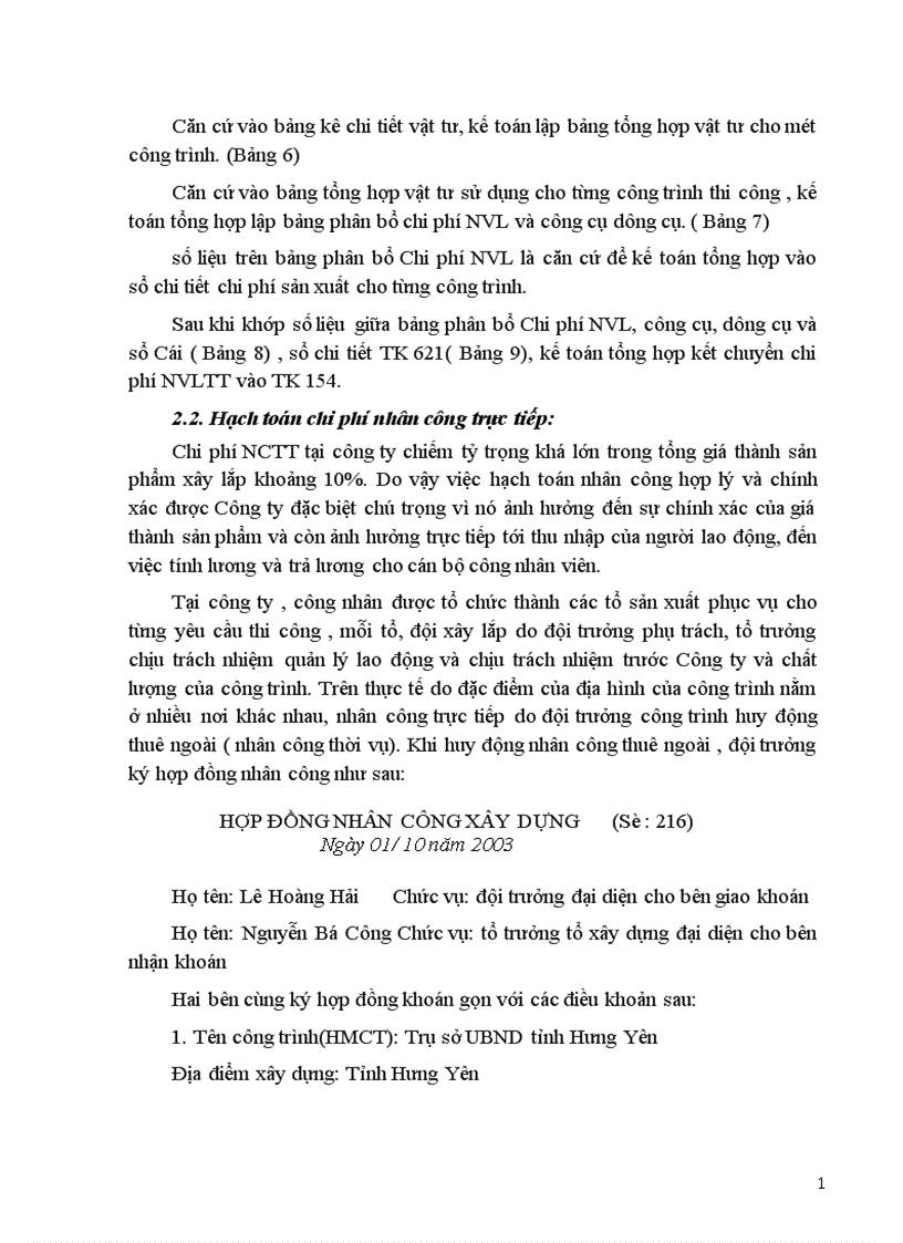 image for page Hạch toán chi phí sản xuất và tính giá thành sản phẩm Xây lắp 1