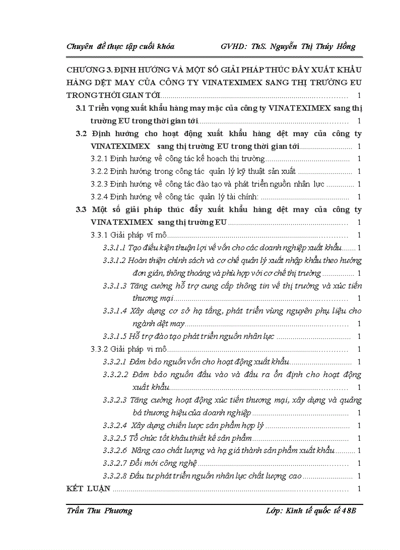 image for page Thúc đẩy xuất khẩu hàng dệt may của công ty cổ phần sản xuất xuất nhập khẩu dệt may VINATEXIMEX sang thị trường EU
