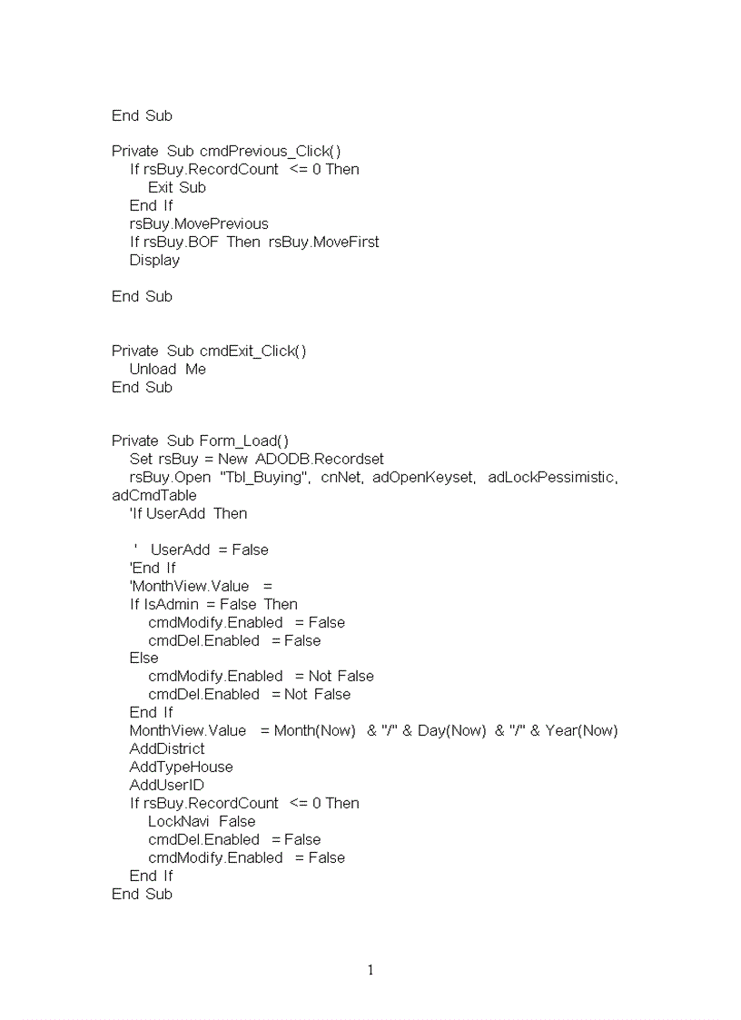 image for page ngôn ngữ Visual Basic Quản lý một trung tâm giới thiệu và buôn bán bất động sản
