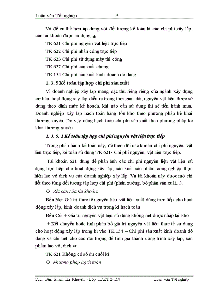 image for page Hoàn thiện công tác kế toán tập hợp chi phí sản xuất và tính giá thành sản phẩm xây lắp tại Xí nghiệp xây lắp H36 Công ty xây lắp hoá chất 1