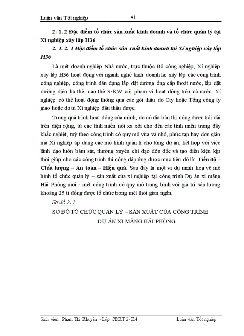 image for page Hoàn thiện công tác kế toán tập hợp chi phí sản xuất và tính giá thành sản phẩm xây lắp tại Xí nghiệp xây lắp H36 Công ty xây lắp hoá chất 1