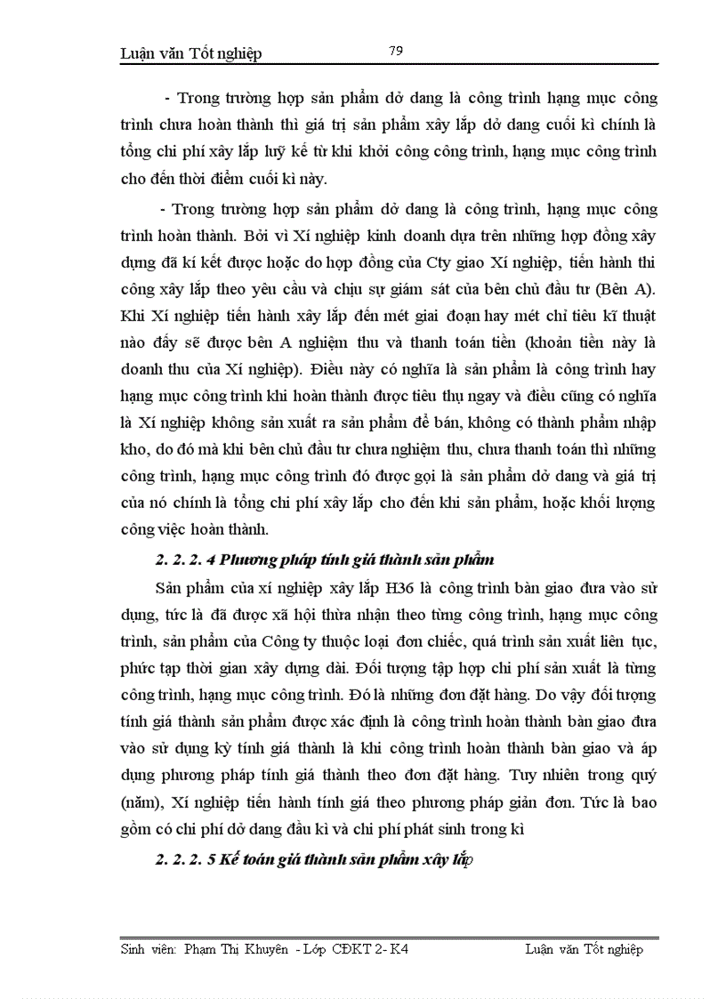image for page Hoàn thiện công tác kế toán tập hợp chi phí sản xuất và tính giá thành sản phẩm xây lắp tại Xí nghiệp xây lắp H36 Công ty xây lắp hoá chất 1