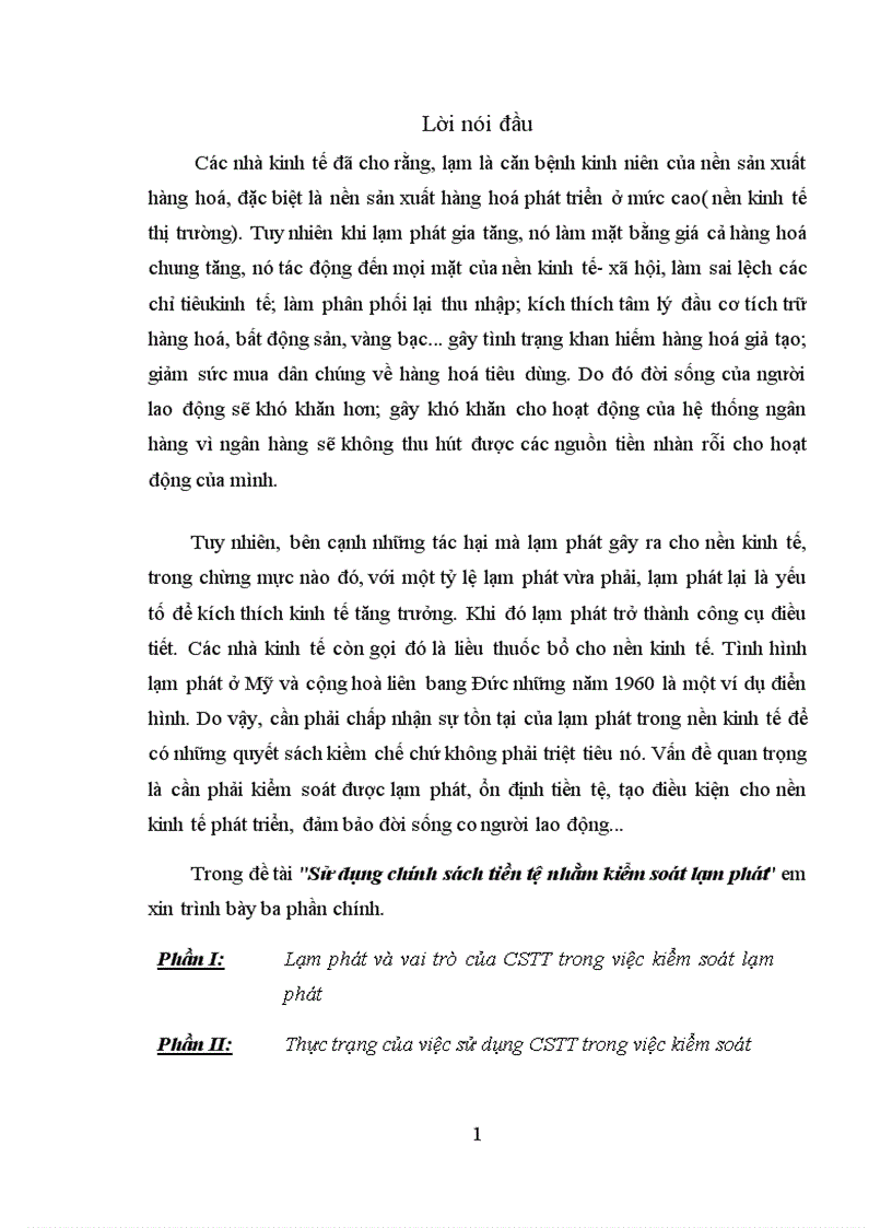 image for page Sử dụng chính sách tiền tệ nhằm kiểm soát lạm phát 1