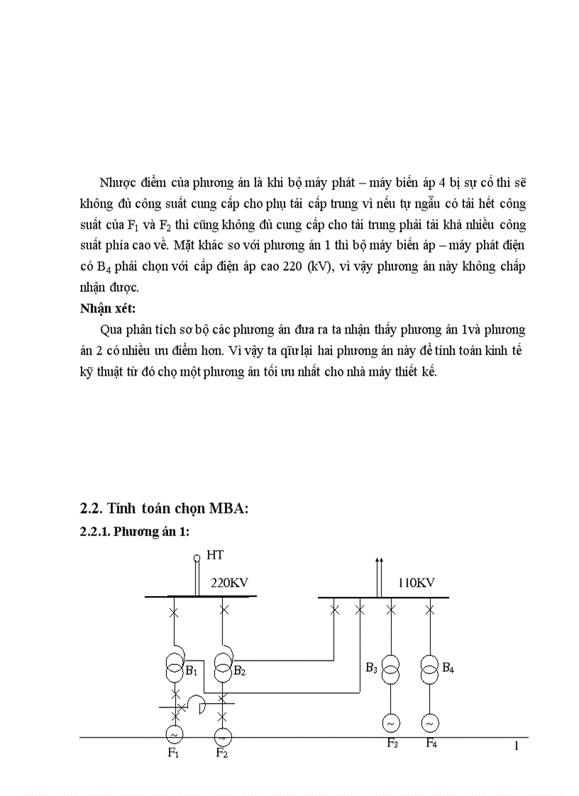 image for page chọn sơ đồ nối điện chính của nhà máy điện 1