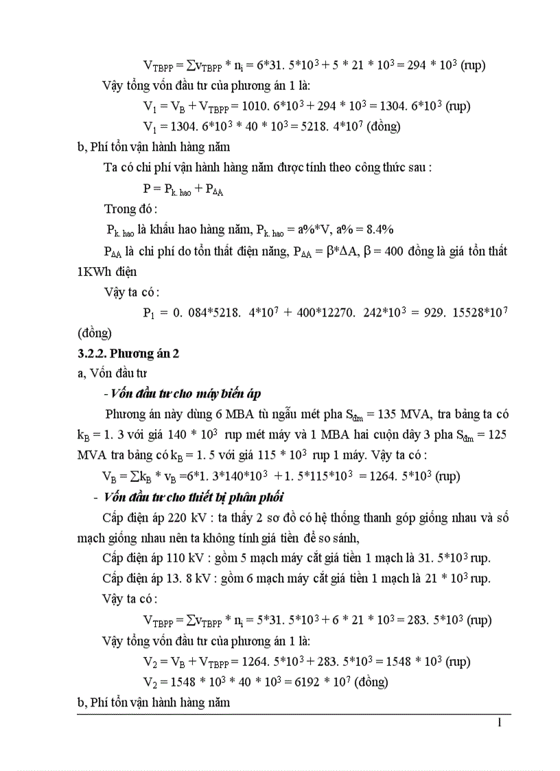 image for page chọn sơ đồ nối điện chính của nhà máy điện 1