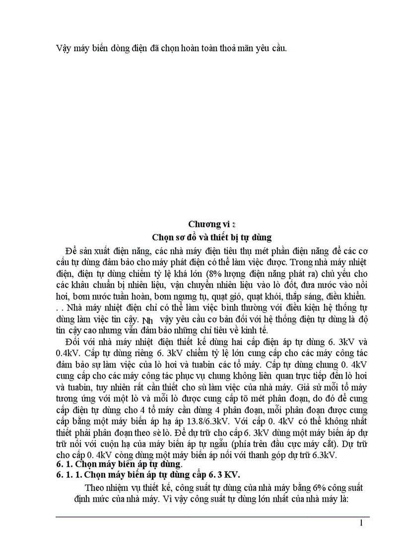 image for page chọn sơ đồ nối điện chính của nhà máy điện 1