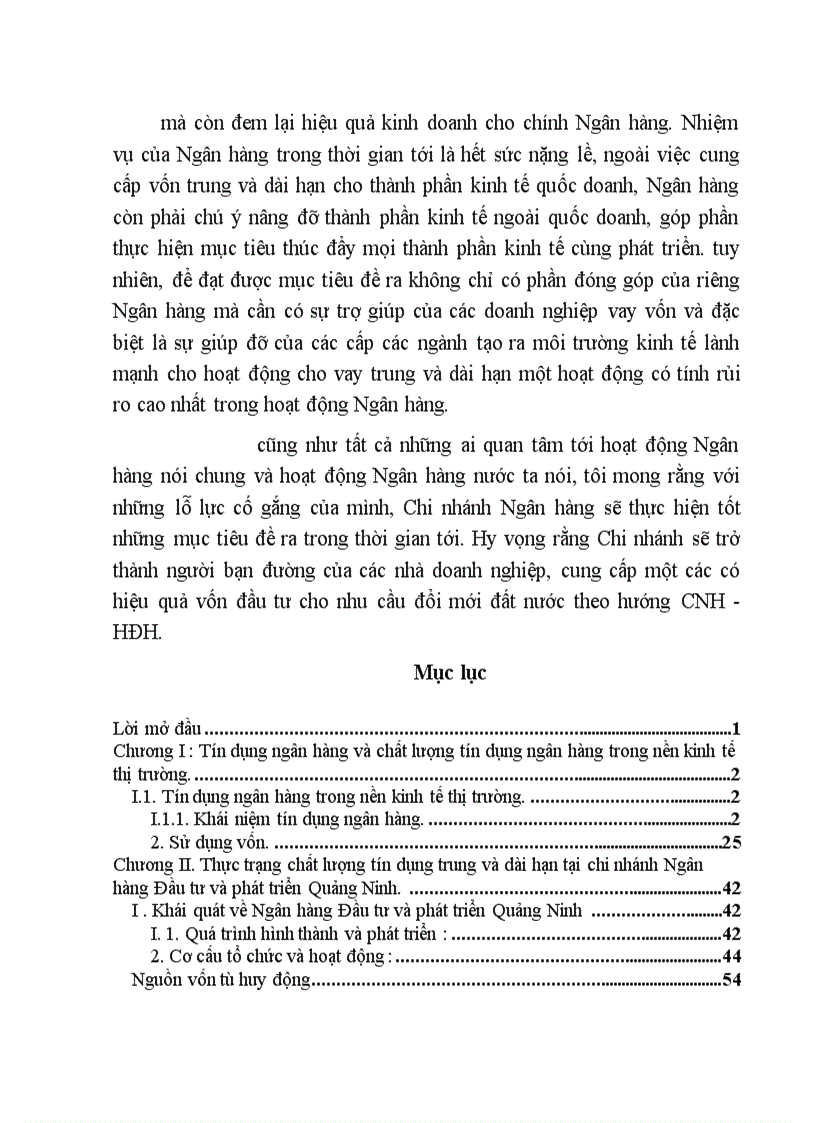 image for page Một số giải pháp nhằm nâng cao chất lượng tín dụng trung và dài hạn tại chi nhánh Ngân hàng Đầu tư và phát triển Quảng Ninh 1