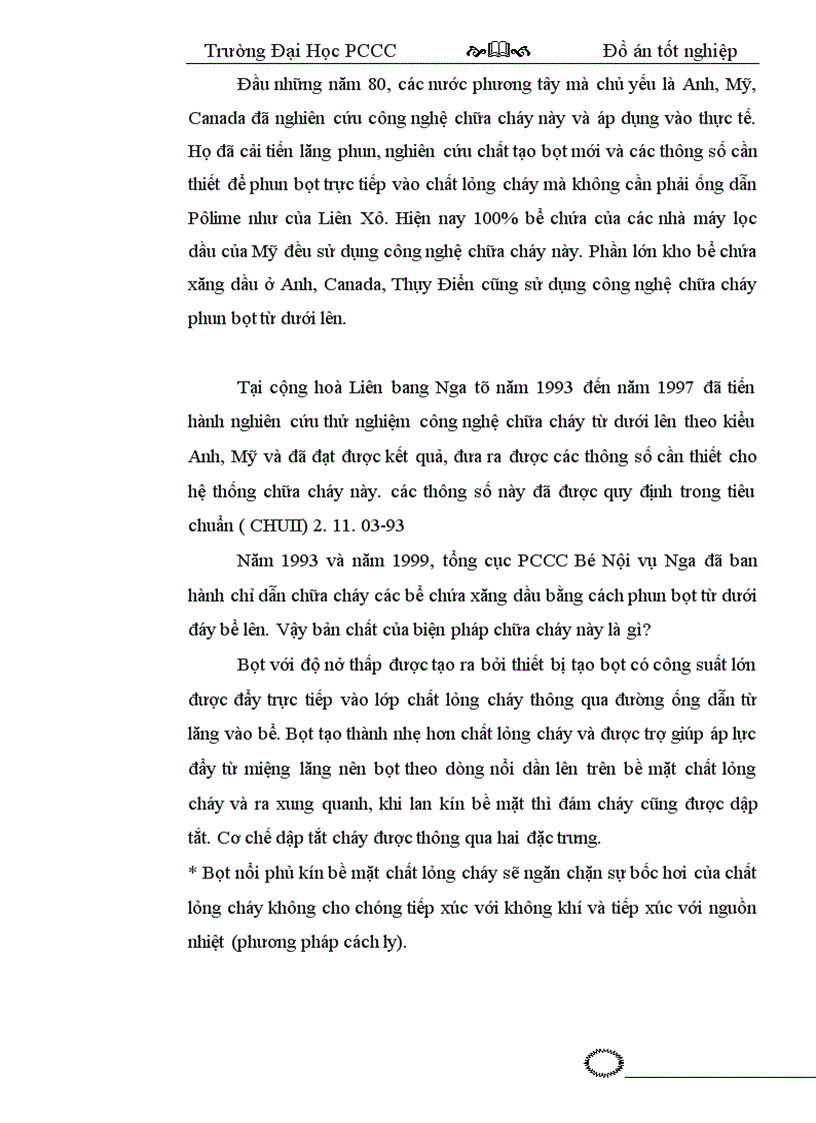 image for page Nghiên cứu vận dụng biện pháp chữa cháy bằng phun bọt từ dưới đáy bể lên để dập tắt đám cháy trong bể chứa xăng dầu