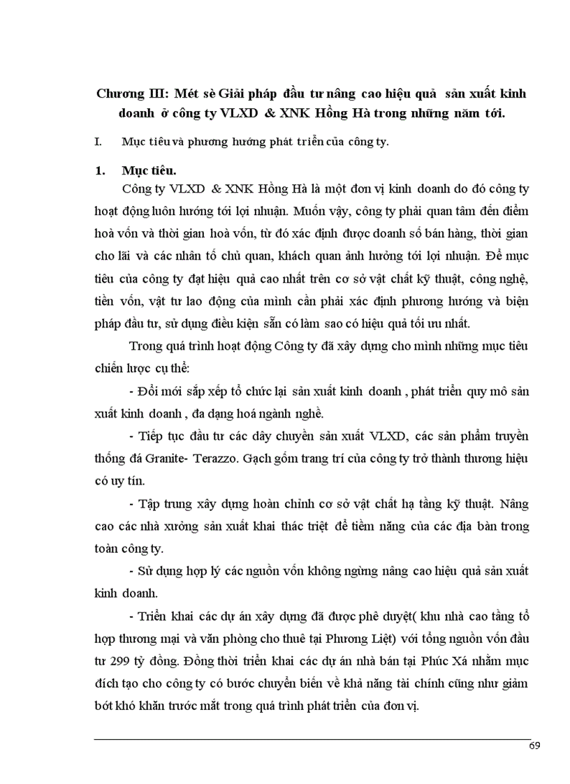 image for page Đầu tư nâng cao hiệu quả sản xuất kinh doanh ở công ty VLXD XNK Hồng Hà 1