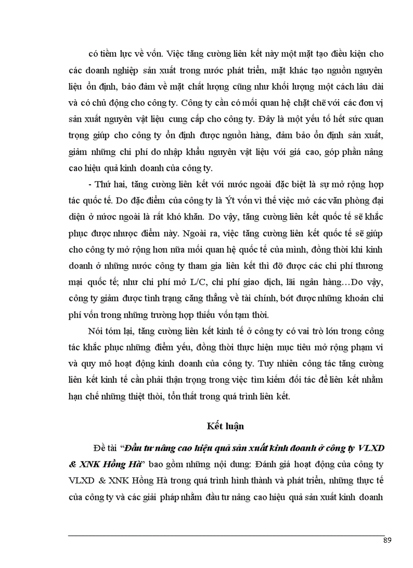 image for page Đầu tư nâng cao hiệu quả sản xuất kinh doanh ở công ty VLXD XNK Hồng Hà 1