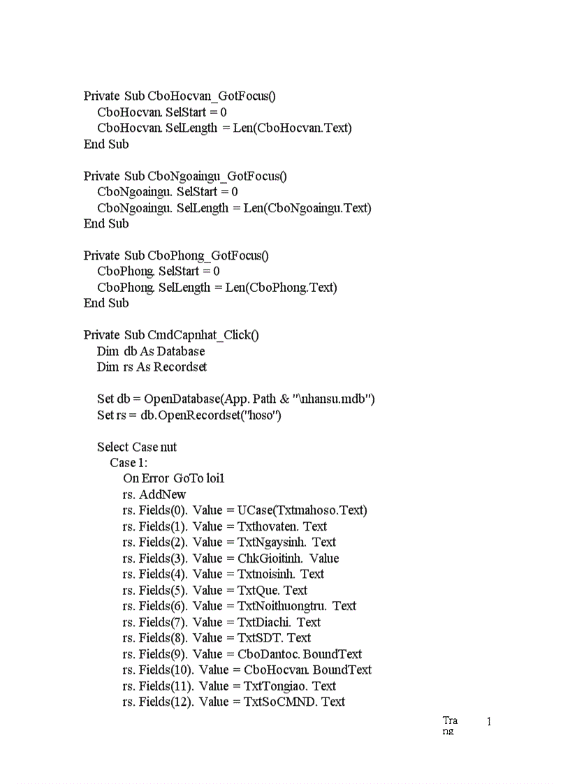 image for page Thiết kế tổng thể chương trình và tổ chức CSDL 1