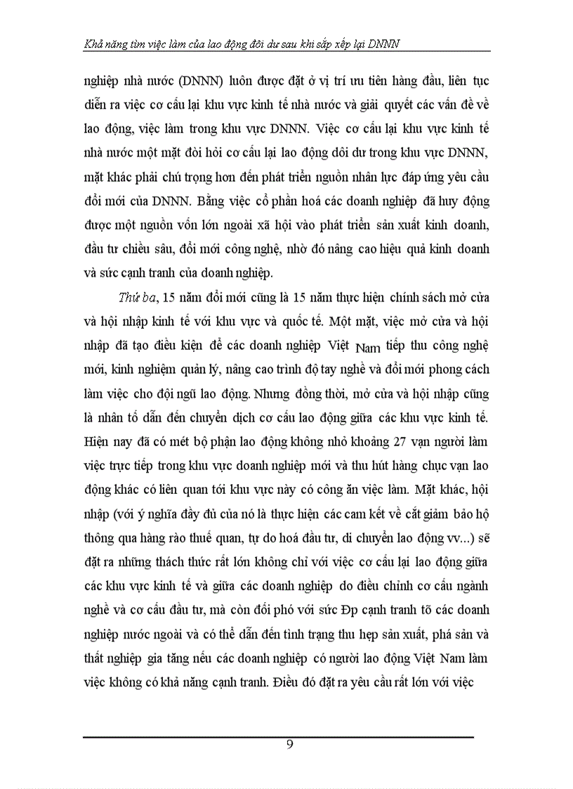 image for page Khả năng tìm việc làm của lao động đôi dư sau khi sắp xếp lại DNNN 1