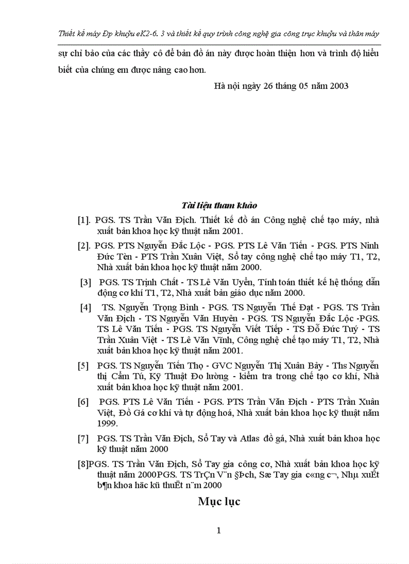 image for page Thiết kế máy ép khuỷu eK và thiết kế quy trình ng nghệ gia ng trục khuỷu và thân máy