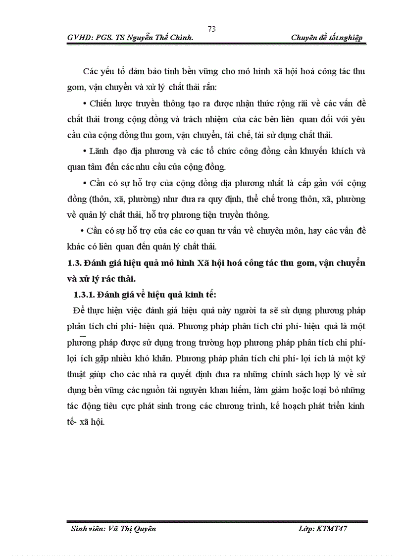 image for page Đánh giá hiệu quả của mô hình thực hiện xã hội hoá công tác thu gom vận chuyển xử lý chất thải rắn tại quận Tây Hồ 1