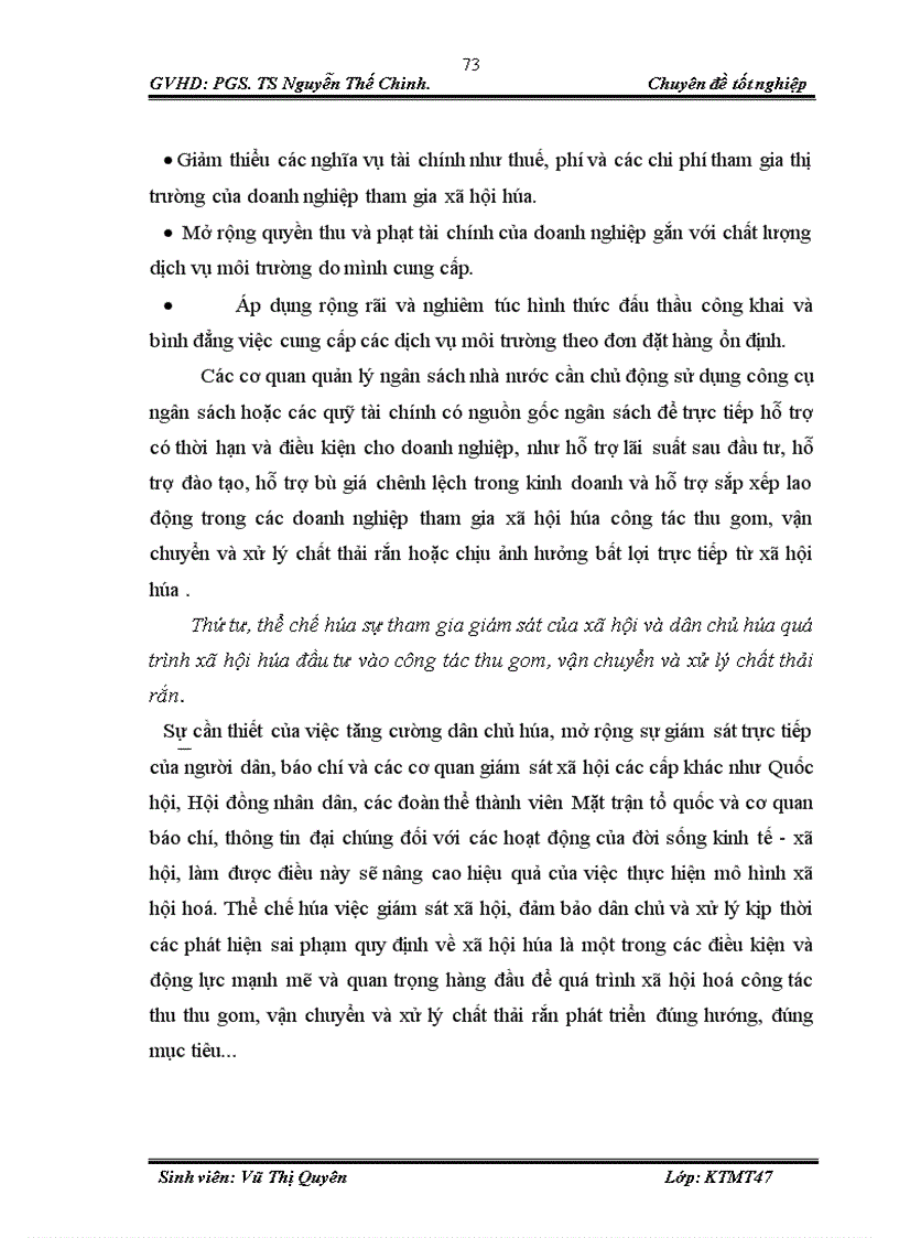 image for page Đánh giá hiệu quả của mô hình thực hiện xã hội hoá công tác thu gom vận chuyển xử lý chất thải rắn tại quận Tây Hồ 1