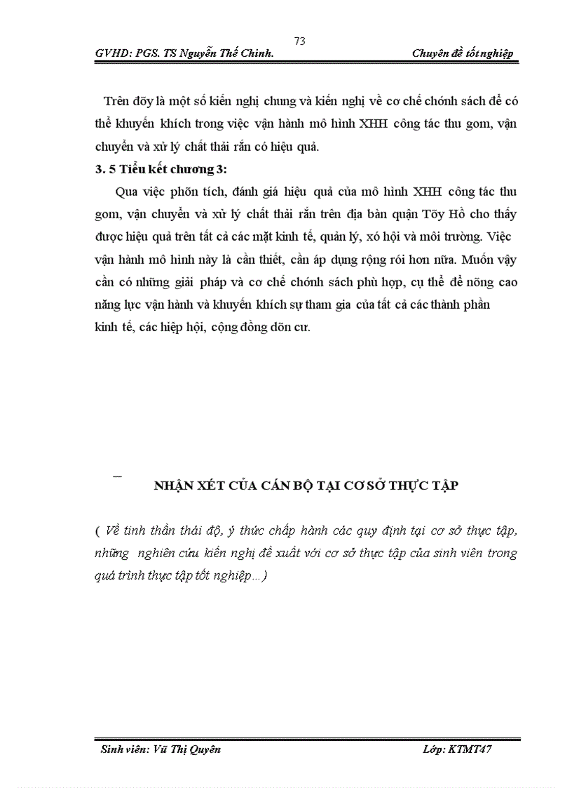 image for page Đánh giá hiệu quả của mô hình thực hiện xã hội hoá công tác thu gom vận chuyển xử lý chất thải rắn tại quận Tây Hồ 1