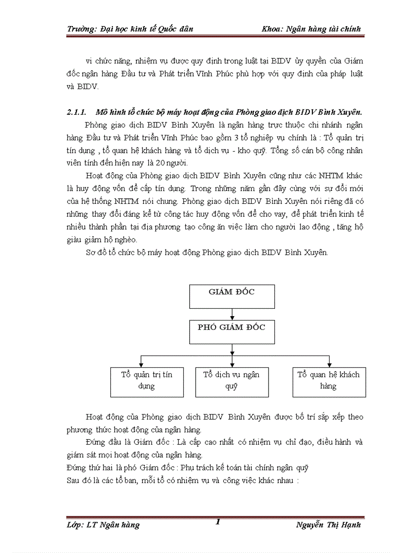 image for page Giải pháp mở rộng tín dụng đối với các doanh nghiệp nhỏ và vừa tại phòng giao dịch bidv bình xuyên chi nhánh vĩnh phúc 1