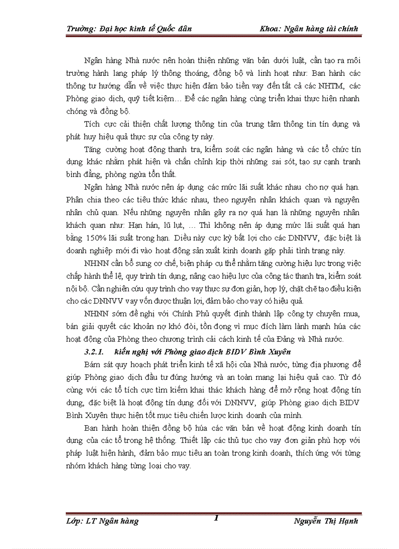 image for page Giải pháp mở rộng tín dụng đối với các doanh nghiệp nhỏ và vừa tại phòng giao dịch bidv bình xuyên chi nhánh vĩnh phúc 1