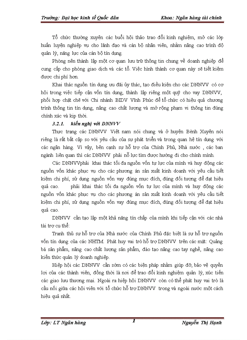 image for page Giải pháp mở rộng tín dụng đối với các doanh nghiệp nhỏ và vừa tại phòng giao dịch bidv bình xuyên chi nhánh vĩnh phúc 1