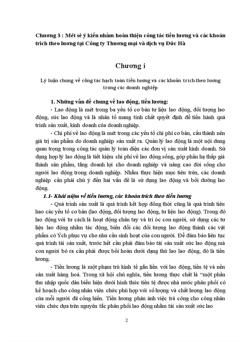 Hạch toán tiền lương và các khoản trích theo lương tại Công ty Thương mại và dịch vụ Đức Hà 1