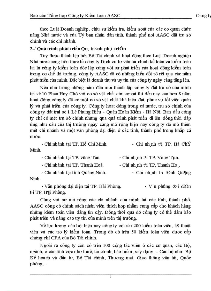 Báo cáo thực tập tổng hợp của Công ty Kiểm toán AASC